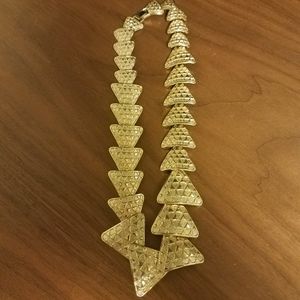 Vtg triangle gold tone stamped custome necklace